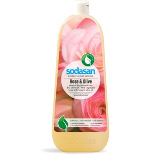 Sodasan Bio Pflanzenseife Rose Olive flüssig vegan 1 L 1000 ml Flasche