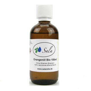 Sala Orange essential Oil sweet cold pressed 100% pure organic 100 ml glass bottle