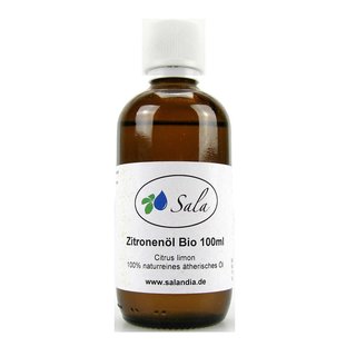 Sala Zitronenöl ätherisches Öl naturrein BIO 100 ml Glasflasche
