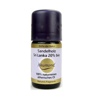 Neumond Sandalwood Sri Lanka 20% essential oil 100% pure organic in Organic Spirit of Wine 5 ml