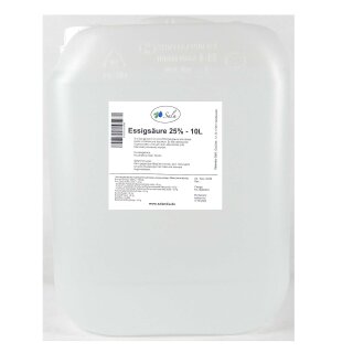 Sala Essigsäure Essigessenz 25% E260 Lebensmittelqualität 10 L 10000 ml Kanister