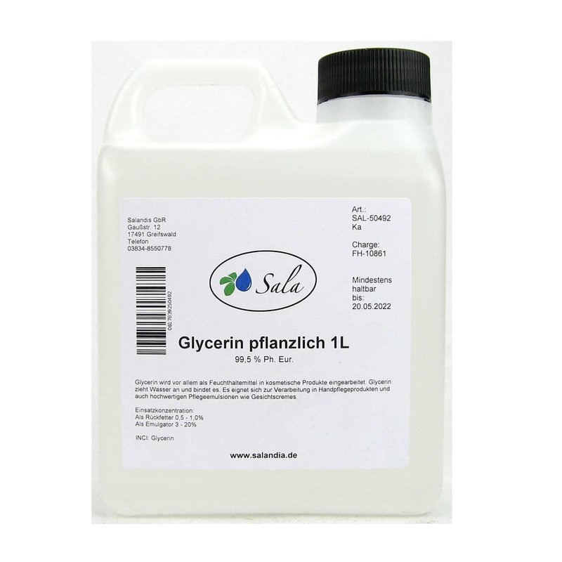 Sala Glycerin E422 pflanzlich 99,5% Ph. Eur. 1 L 1000 ml Kanister, 9,29 €