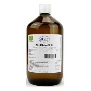 Sala Distelöl Safloröl kaltgepresst bio 1 L 1000 ml Glasflasche