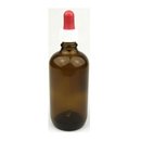 Sala Brown Glass Bottle DIN 18 Pipet white-red 100 ml