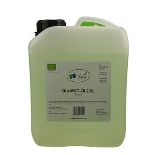 Sala MCT-Öl Neutralöl BIO aus Kokosfett 2,5 L 2500 ml Kanister