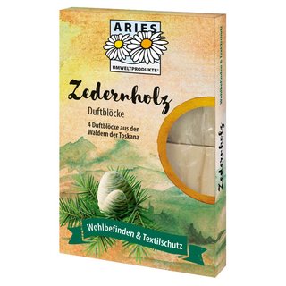Aries Zedernholz Duftblöcke 4er Set