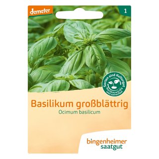 Bingenheimer Seeds Basil Big Leafs Ocimum basilicum demeter organic for approx 10 m²