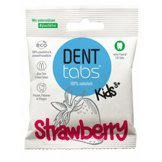 Denttabs Zahnputztabletten Kids Strawberry fluoridfrei 125 Tabletten