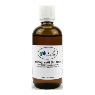 Sala Lemongrasöl Aroma ätherisches Öl naturrein BIO 100 ml Glasflasche