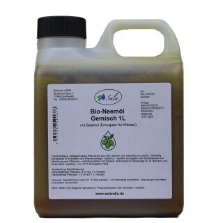 Sala BIO-Neemöl kaltgepresst mit Salamul Emulgator fertig gemischt 1 L 1000 ml Kanister