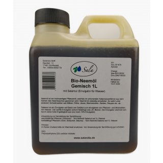 Sala BIO-Neemöl kaltgepresst mit Salamul (ersetzt Rimulgan) Emulgator 1 L 1000 ml Kanister