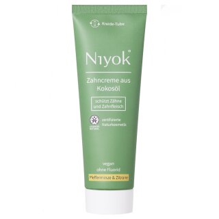 Niyok Toothpaste made from Coconut Oil Peppermint & Lemon wothout fluoride vegan 75 ml