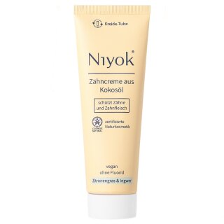 Niyok Toothpaste made from Coconut Oil Lemongrass & Ginger wothout fluoride vegan 75 ml