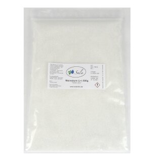 Sala Tartaric Acid E 334 food grade 500 g bag