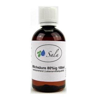 Sala Milchsäure AHA Lactic Acid E270 80%ig rechtsdrehend 100 ml PET Flasche