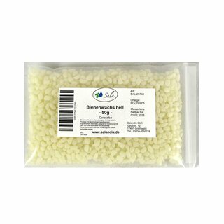 Sala Bees Wax lightly bleached wihte pharmaceutical grade 50 g bag