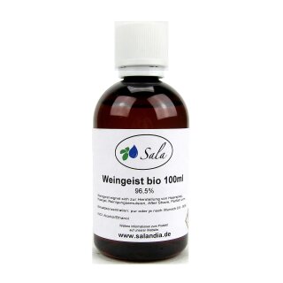 Sala Weingeist Ethanol Alkohol 96,5% unvergällt BIO 100 ml PET Flasche
