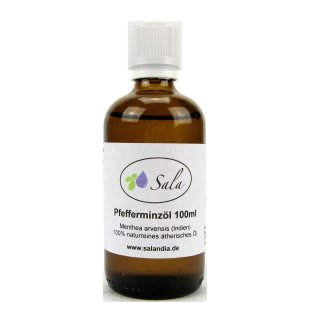 Sala Peppermint mentha arvensis essential oil 100% pure 100 ml glass bottle