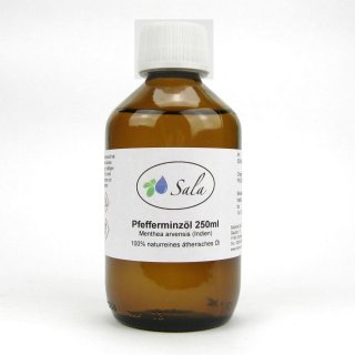 Sala Peppermint menthea arvensis essential oil 100% pure 250 ml glass bottle