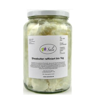 Sala Sheabutter raffiniert BIO 1 kg 1000 g Glas