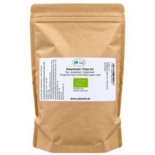 Sala Cocoa Butter Chips Food Grade deodorized organic 1 kg 1000 g bag