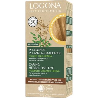 Logona Nourishing Herbal Hair Color Henna Powder Copper Blonde vegan 100 g