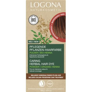 Logona Nourishing Herbal Hair Color Henna Powder Mahogany Red vegan 100 g