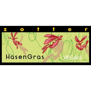 Zotter Hasengras Hanfpraline Nobelbitterschokolade mit Hanfcreme glutenfrei vegan bio 70 g