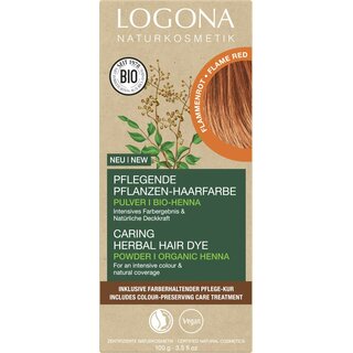 Logona Nourishing Herbal Hair Color Henna Powder Flame Red vegan 100 g