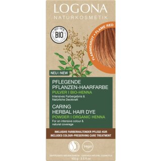 Logona Nourishing Herbal Hair Color Henna Powder Flame Red vegan 100 g