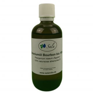 Sala Geranium Bourbon essential oil 100% pure organic 100 ml glass bottle
