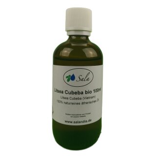 Sala Litsea Cubeba ätherisches Öl naturrein bio 100 ml Glasflasche