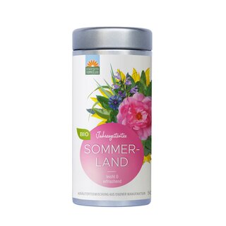 Kräutergarten Pommerland Summer Land Herbal Tea loose organic 50 g tea caddy