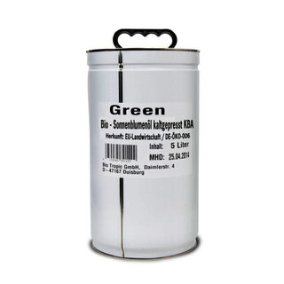 Green Organics Sonnenblumenöl kaltgepresst bio 5 L 5000 ml Kanister