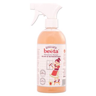 Beeta Beetroot Power Glass & Plastic Cleaner vegan 500 ml spray bottle