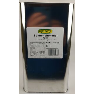 Rapunzel Sunflower Oil virgin organic 5 L 5000 ml canister