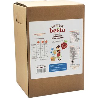 Beeta Rote Bete Kraft Universal Waschmittel parfümfrei vegan 5 L 5000 ml Bag in Box