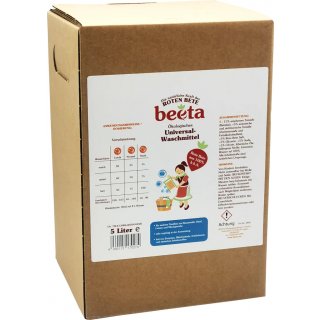 Beeta Rote Bete Kraft Universal Waschmittel vegan 5 L 5000 ml Bag in Box