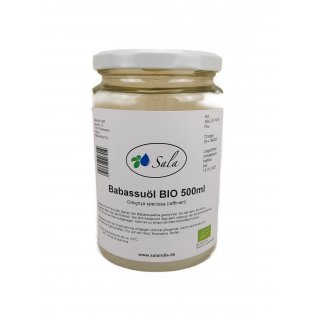 Sala Babassuöl raffiniert food grade BIO 500 ml Glas
