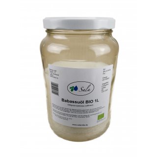 Sala Babassuöl raffiniert food grade BIO 1 L 1000 ml Glas