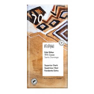 Vivani Superior Dark 70% Cocoa Santo Domingo Chocolate organic 100 g