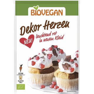Biovegan Decorative Hearts red & crispy vegan organic 35 g