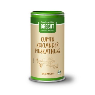 Gewürzmühle Brecht Cumin Coriander Nutmeg Spice Mix milled organic 220 g can