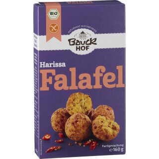 Bauckhof Harissa Falafel ready mixture with paprika and chilli gluten free vegan organic 160 g