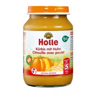 Holle Pumpkin with Chicken Baby Veggie Meat Mix demeter organic 190 g