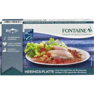 Fontaine Herings Platte mit Bio Gemüseeinlage in Bio Sauce 200 g