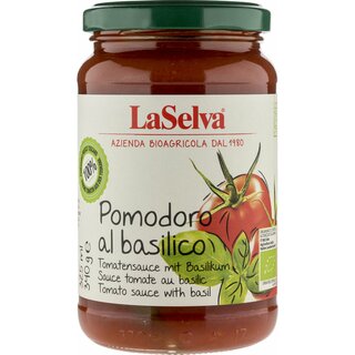 LaSelva Pomodoro al basilico Tomato Sauce with Basil vegan organic 340 g