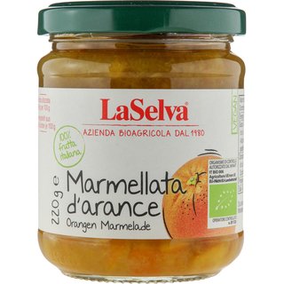 LaSelva Marmellata darance Orange Marmelade vegan organic 220 g