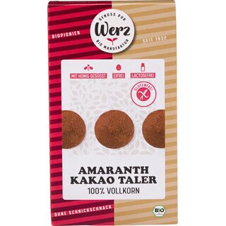 Werz 4-Grain Amaranth Cocoa Cookies gluten free organic 125 g
