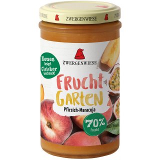 Zwergenwiese Fruchtgarten 70% Pfirsich-Maracuja vegan bio 225 g